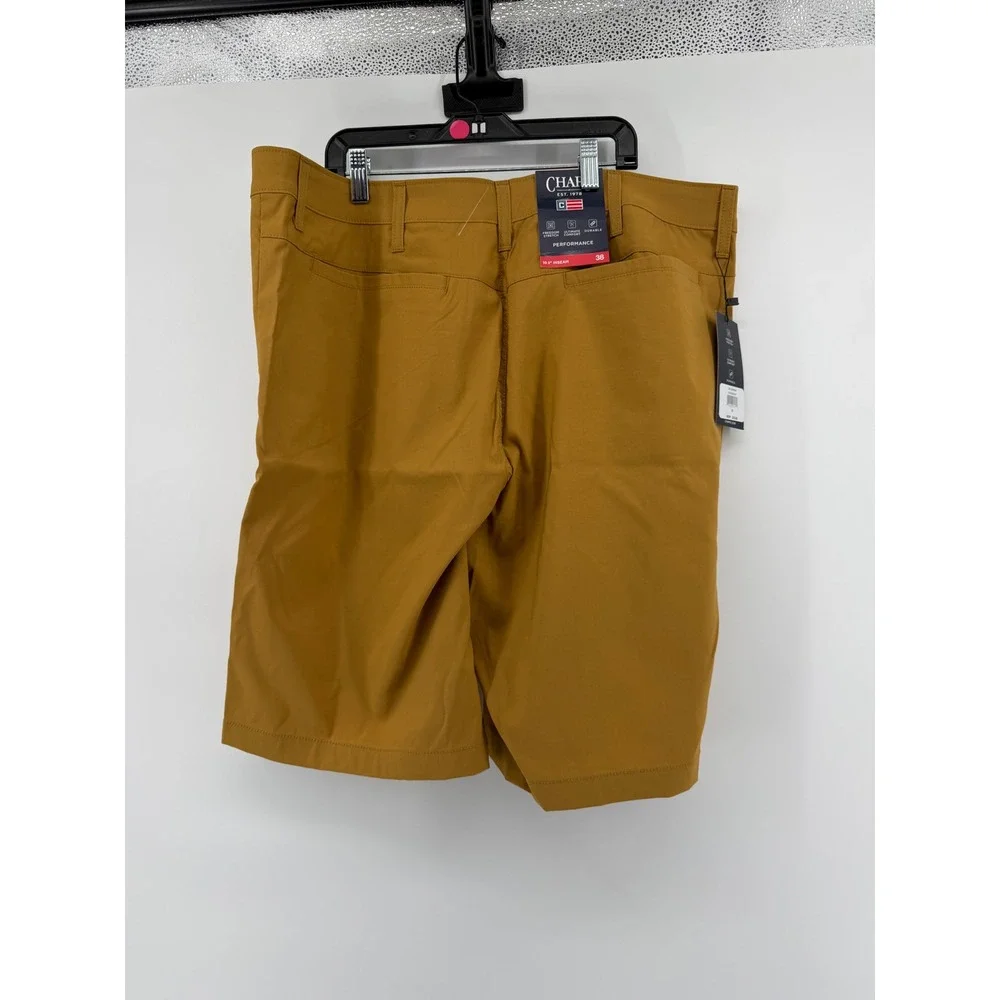 Chaps Mens‎ Performance Shorts Burlwood Brown Stretch Size 38 NEW
